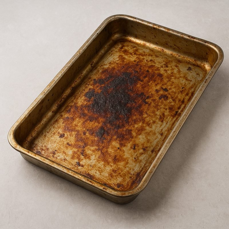 Illustration: tray with carbon build-up